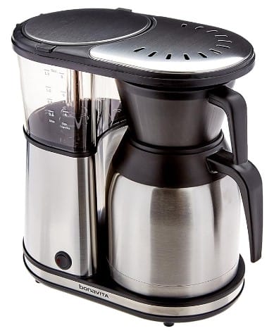 Bonavita 8 Cup Coffee Maker, One-Touch Pour Over Brewing with Thermal Carafe, SCA Certified, Stainless Steel (BV1900TS)