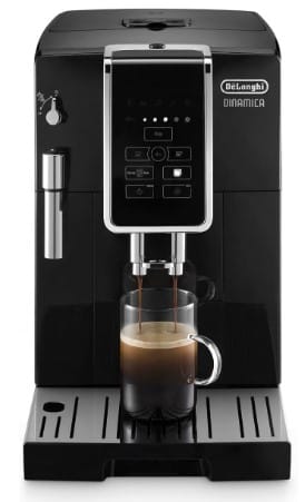 De'Longhi Dinamica Espresso Machine, Black - Automatic Bean-to-Cup Brewing, Built-In Steel Burr Grinder & Manual Frother - One-Touch Hot & Iced Coffee - Easy Cleanup