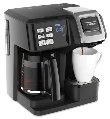 Hamilton Beach 49976 FlexBrew Trio 2-Way Coffee Maker, Compatible with K-Cup Pods or Grounds, Combo, Single Serve & Full 12c Pot, Black