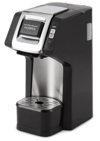 Hamilton Beach 49979 FlexBrew Single-Serve Coffee Maker Compatible with Pod Packs and Grounds,0.41 liters, Black & Chrome