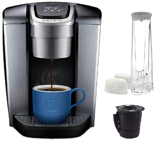 Keurig C K-Elite Maker, Single Serve K-Cup Pod Brewer, With Iced Coffee Capability, Brushed Silver Plus Extra Filter Included, 75oz