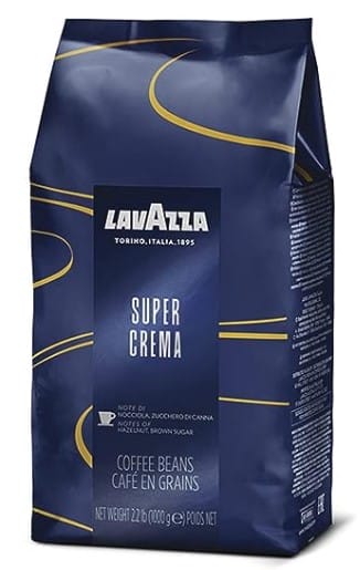 Lavazza Super Crema Whole Bean Coffee Blend, light-Medium Espresso Roast, 2.2 Pound (Pack of 1) ,Premium Quality, Aromatic, Mild and creamy