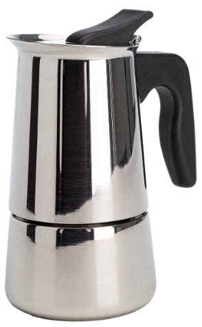 Primula Stainless Steel Stovetop Espresso Coffee Maker, 4-Cup, 3.5"D x 5"W x 7"H, Black Handle