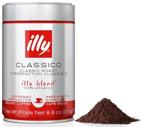 illy Ground Coffee Espresso - 100% Arabica Coffee Ground – Classico Medium Roast - Notes of Caramel, Orange Blossom & Jasmine - Rich Aromatic Profile - Precise Roast - No Preservatives – 8.8 Ounce